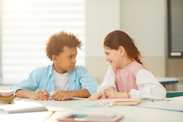 Children studying together